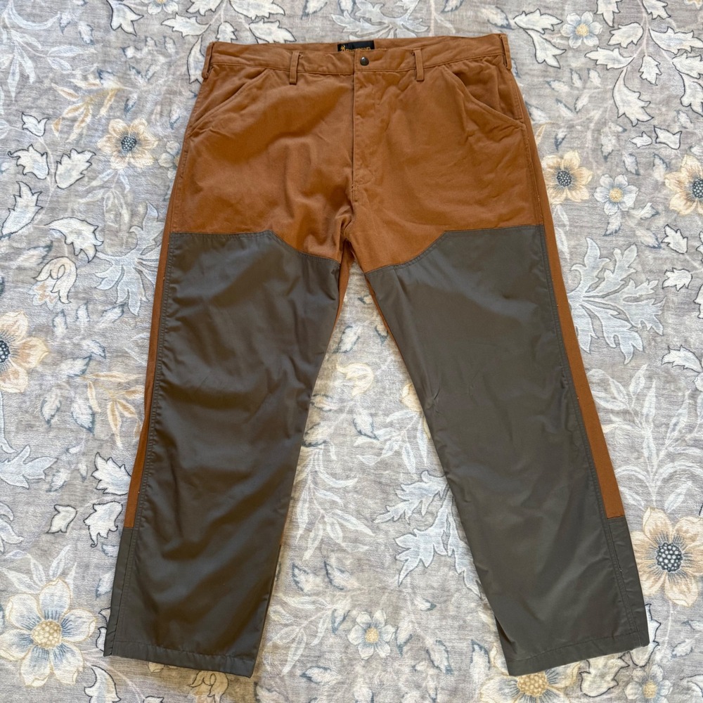 Browning Upland Hunting Pants Men 42 x 30 Brown Canvas Brush Reinforced Utility